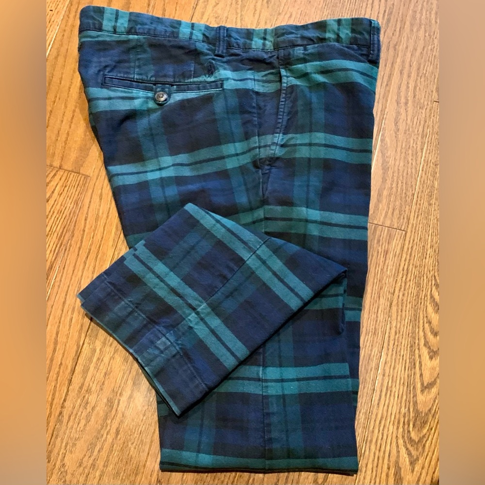 Polo Ralph Lauren Green and Blue plaid Chino 33”